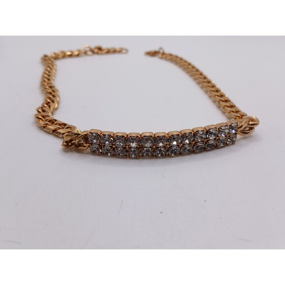 Beautiful 10" Vintage Gold Tone Avon Boot Anklet Cuban Link Bracelet - Picture 2 of 13